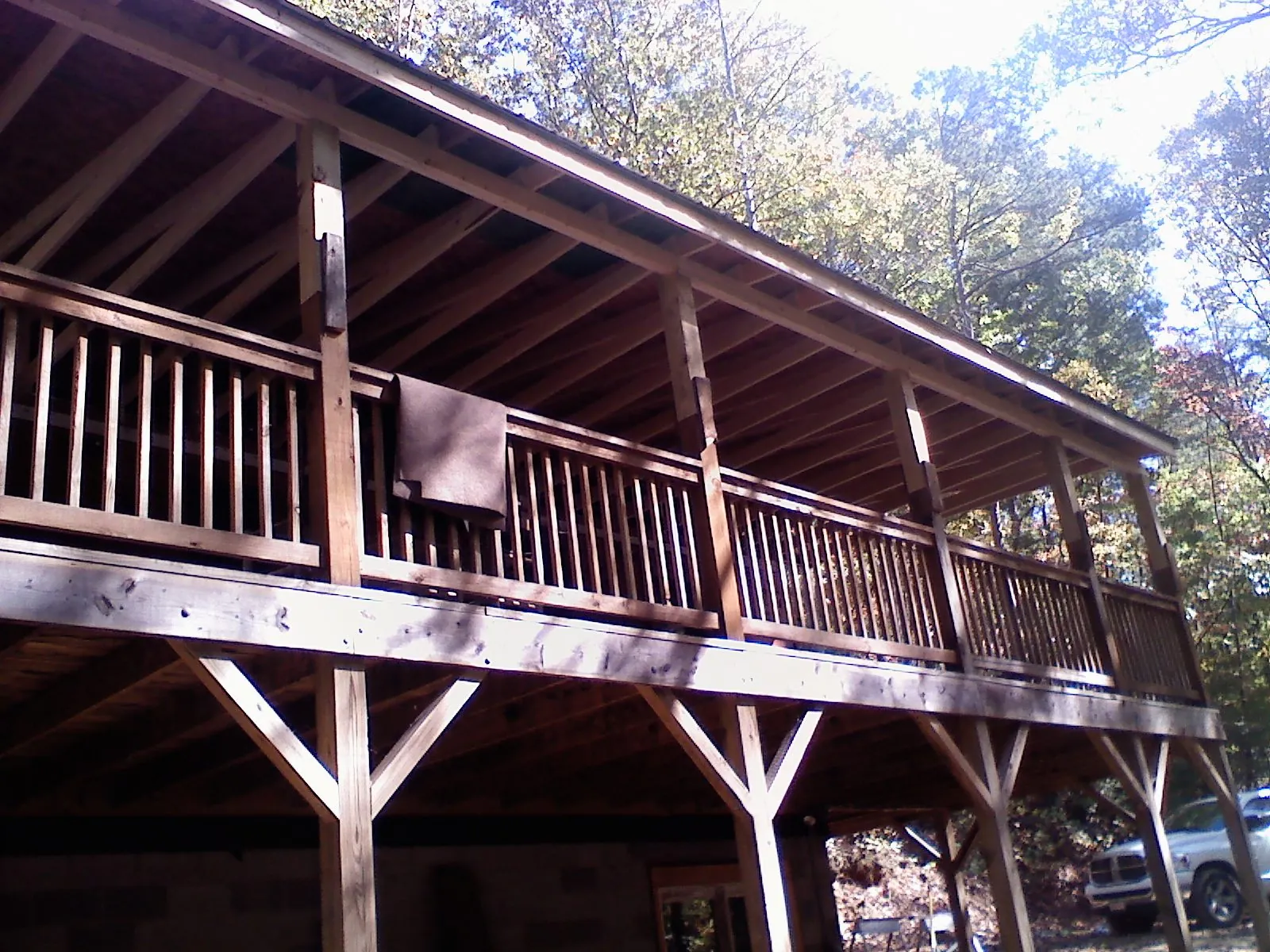 Timber framing under a new elevated porch and deck — Roof Leak Repair in Iron Station by Roofing Brothers